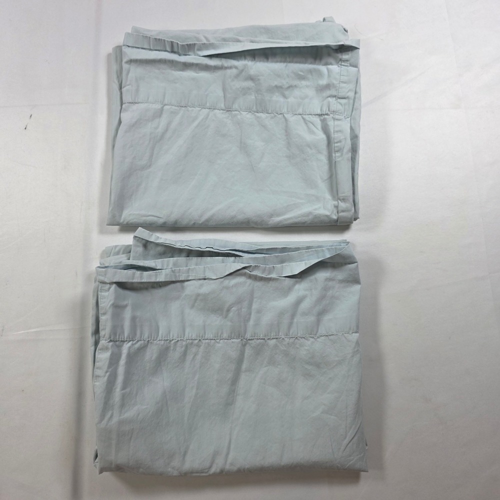 The Company Store Light Blue 100% Cotton Percale Pillowcase Set of 2 RN 86790